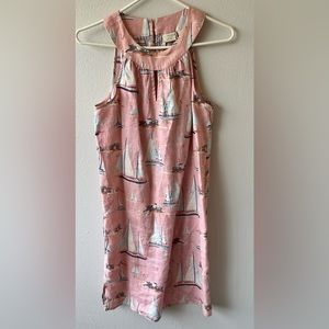 Pink linen sailboat dress